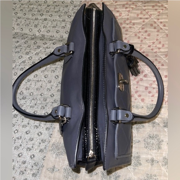 Coach Chelsea Carryall Gray Leather Turnlock Double Handles Satchel Shoulder Bag - Picture 2 of 10